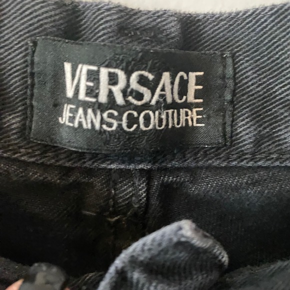 Vintage Versace Jeans Couture Black Denim Straight Leg Men Size 34 - Picture 6 of 9